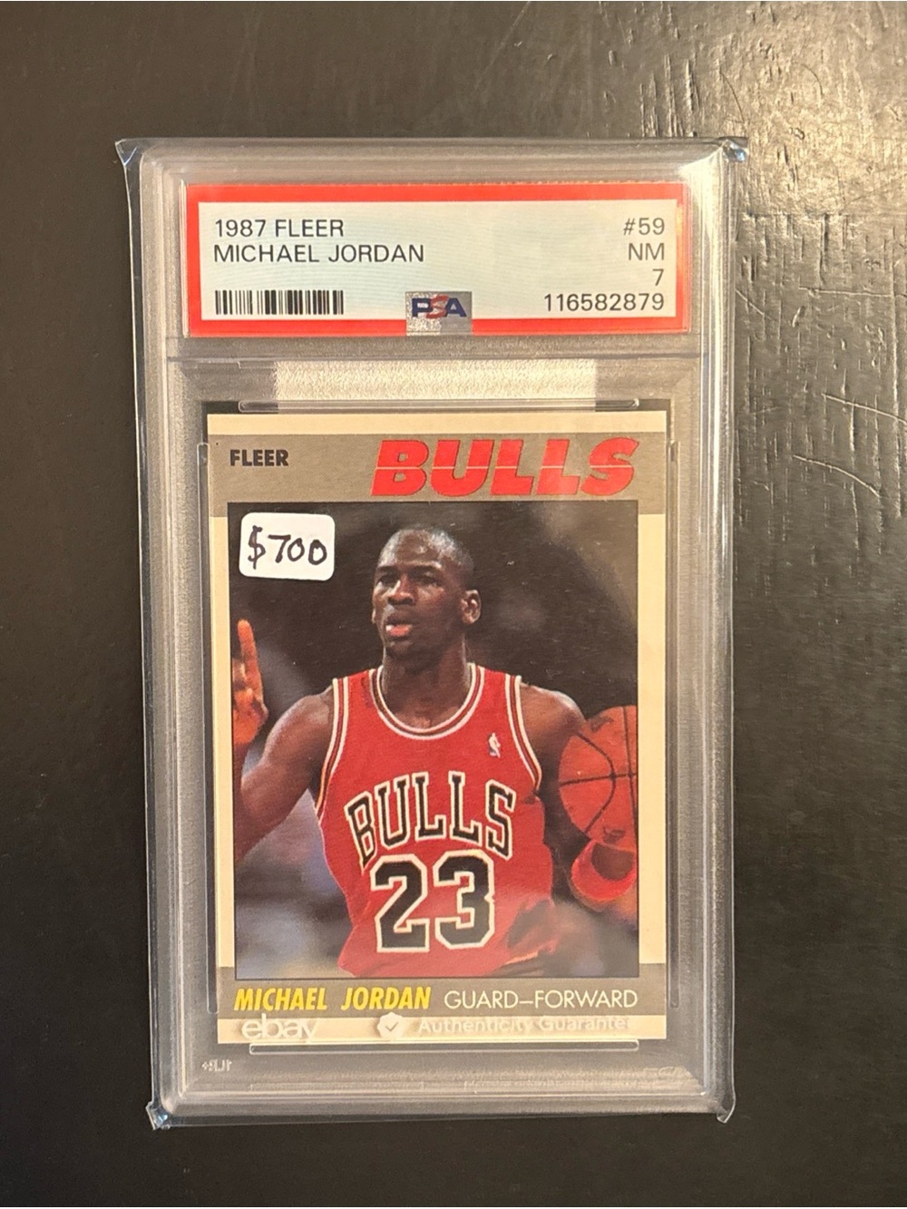 PSA 7 Michael Jordan 1987 Fleer Basketball Card #59